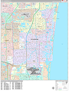Fort Lauderdale  Wall Map Premium Style